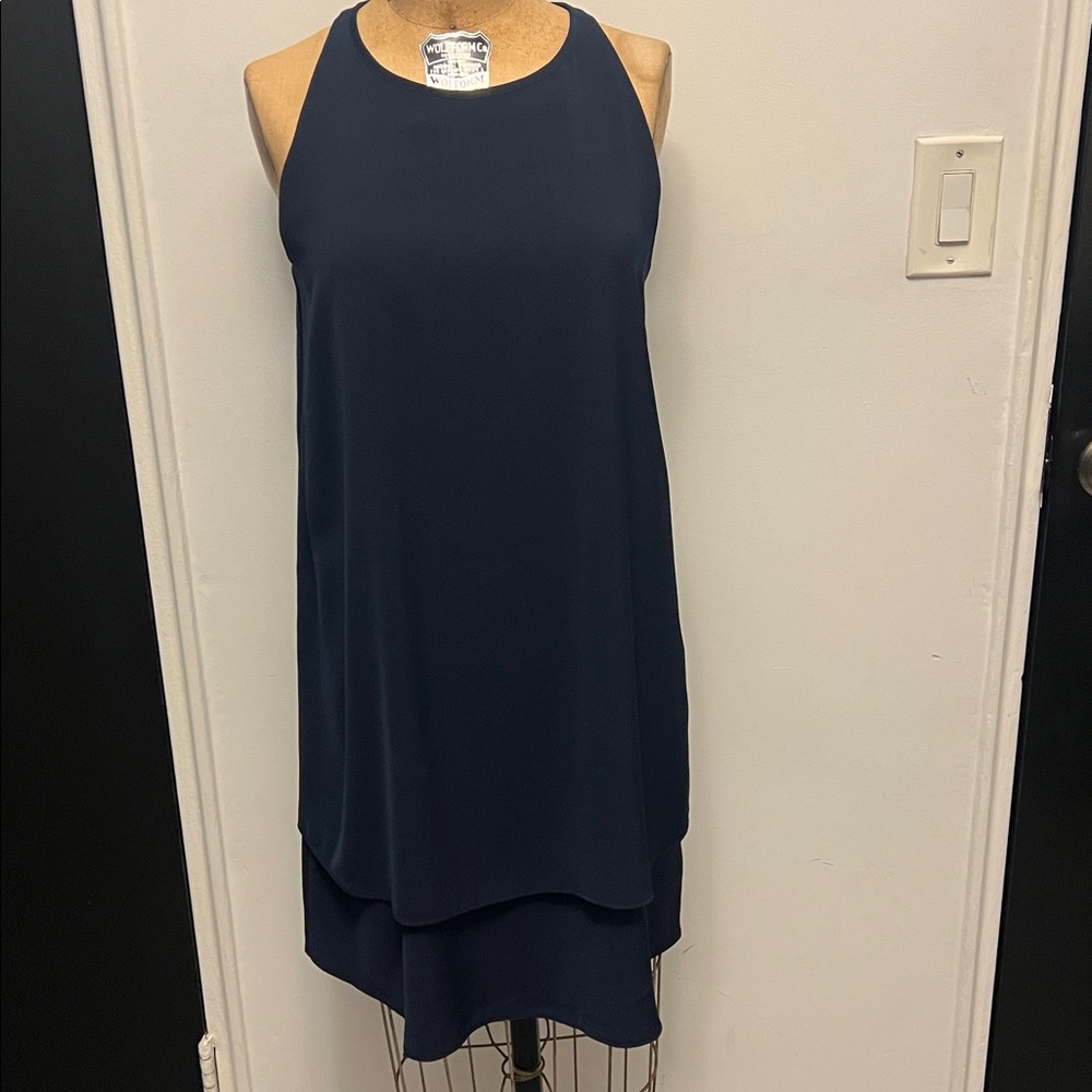 Lila Rose Navy Mini Dress Layer Detail S